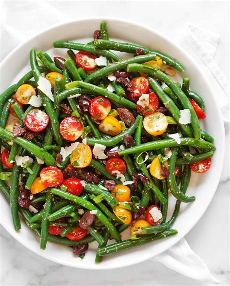 Green Bean Salad With Tomatoes Olives And Parmesan Last Ingredient