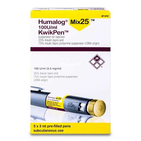 Humalog Mix 25 Kwikpen Packaging Type Pre Filled Pen 100 Iu At