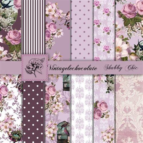 Lavender Floral Rose Scrapbook Paper Digital Pink Floral Etsy