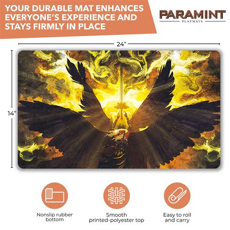 Paramint Admonition Angel Stitched Mtg Playmat By Anato Finnstark