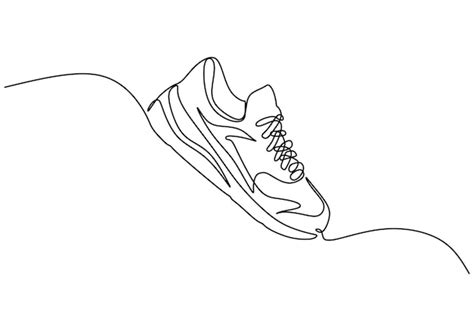 Premium Photo Running Shoes One Line Drawing Continuous Hand Drawn