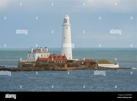 Whitley Bay Lighthouse Stock Photo Alamy