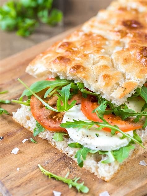 Caprese Focaccia Sandwich • Electric Blue Food Kitchen Stories From Abroad