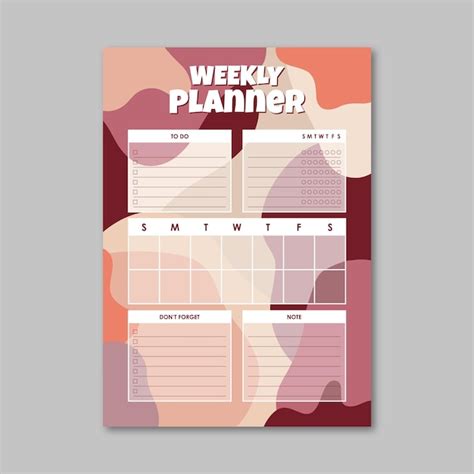 Premium Vector Weekly Planner Template Vector