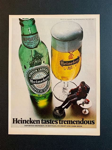 1970s Heineken Beer Ad Original Vintage Retro Classic Etsy In 2023