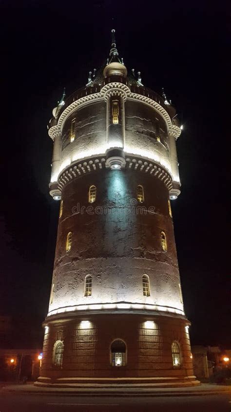 Ancient Water Tower By Night Stock Photo Image Of Drobeta Turnu