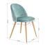 Homy Casa Lot De Chaises En Velours Turquoise Pieds D Cor Bois