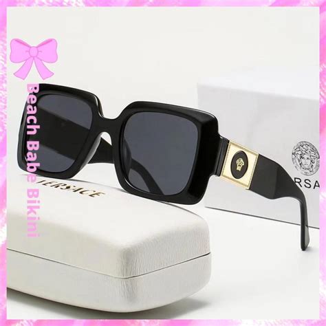 Versace Uv Logo Sunglasses Black ©beach Babe Bikini