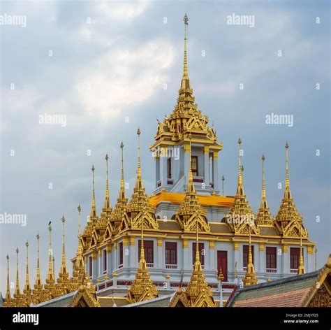 Wat Ratchanatdaram Worawihan Loha Prasat Bangkok Thailand Stock