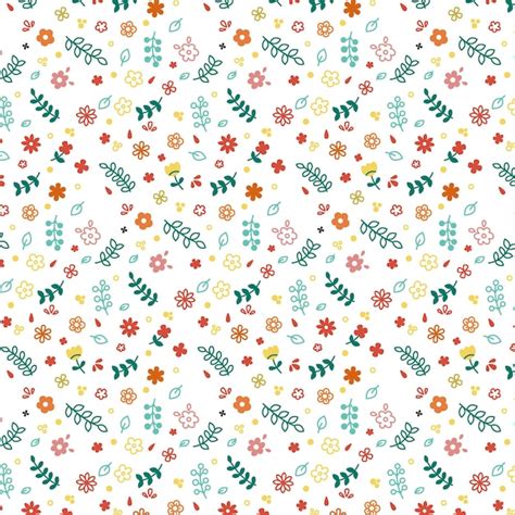 Premium Vector Floral Doodle Pattern