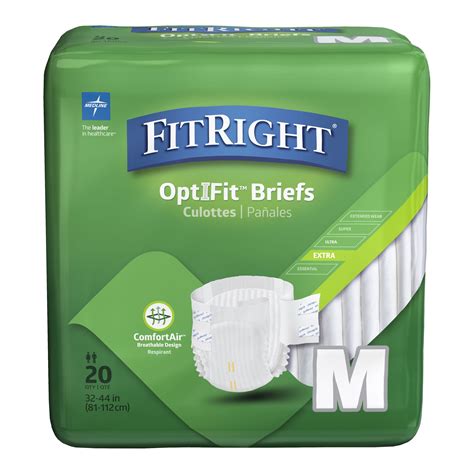 Fitright Optifit Extra Briefs With Tabs Adult Incontinence Brief