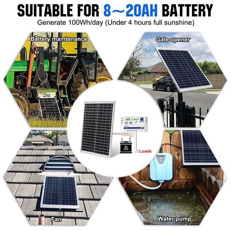 Eco Worthy Solar Panel 25w 12v Monocrystalline Waterproof Panel For Charging 12v Battery Of Rv