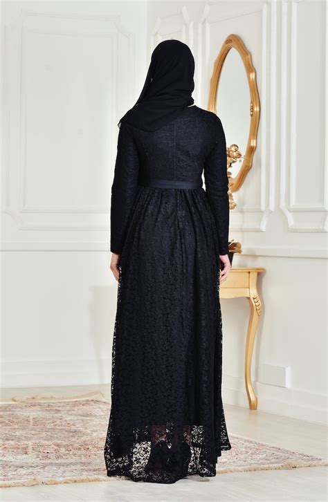 Black Hijab Evening Dress 4138 01 Sefamerve