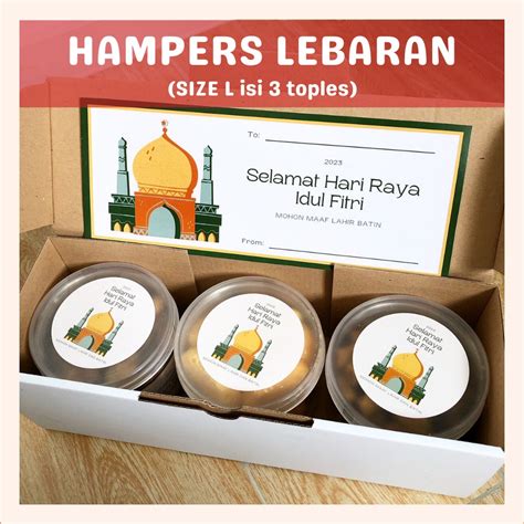 Jual DELISH SNACKS Hampers Lebaran 2023 Isi 3 Toples L Bingkisan