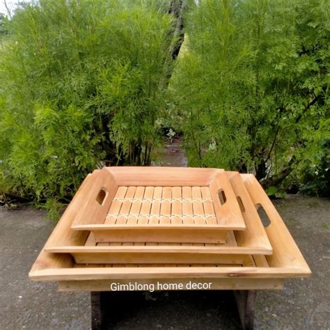 Jual Nampan Bambu Persegi Wooden Tray Baki Bambu Baki Jepang