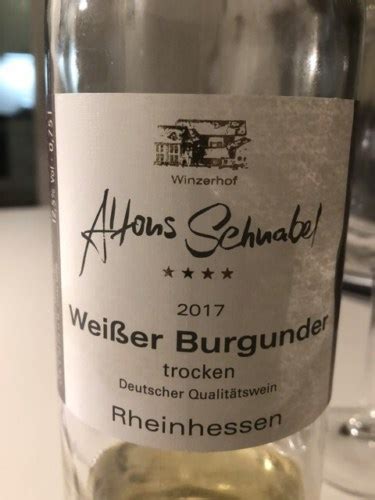 Winzerhof Alfons Schnabel Weisser Burgunder Trocken Vivino Us