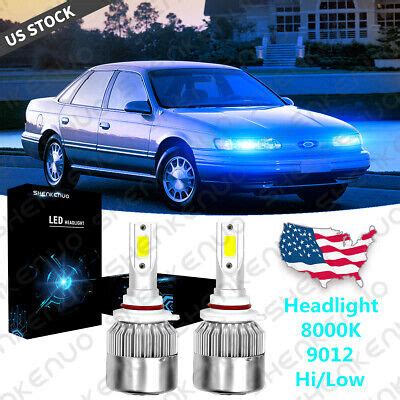 For Ford Taurus 2013 2019 2X 9012 LED Headlight Kit 8000K Ice Blue Hi