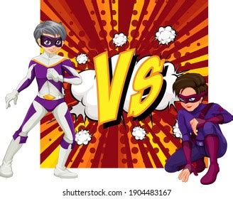 Two Superheroes Fighting Each Other Illustration Stock Vector Royalty