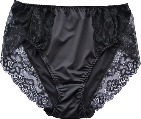 Lasricas Womens Plus Size Briefs Hi Cut Full Brief Panty Lace Trimmed Milk Protein Fiber