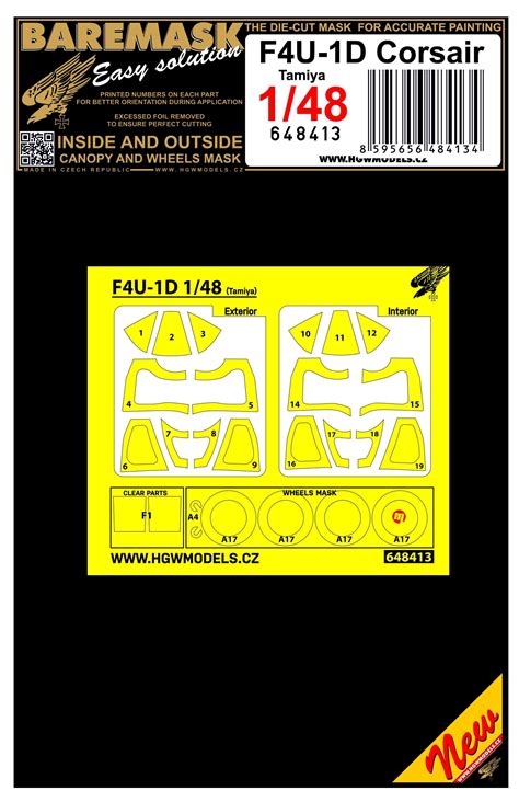 F4u 1d Double Sided Canopy Mask For Tamiya