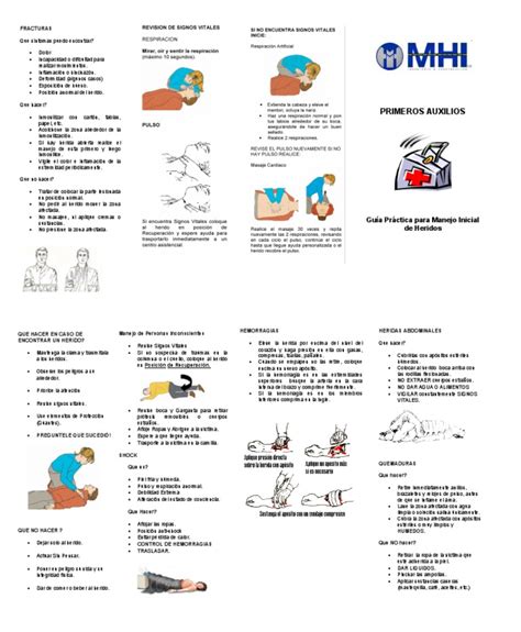 Folleto Primeros Auxilios Primeros Auxilios Medicina Clinica