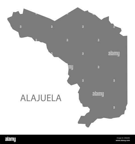 Alajuela Costa Rica Map Grey Stock Photo Alamy