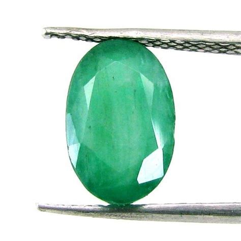 Certified Ct Natural Green Emerald Panna Oval Cut Rashi Gemstone