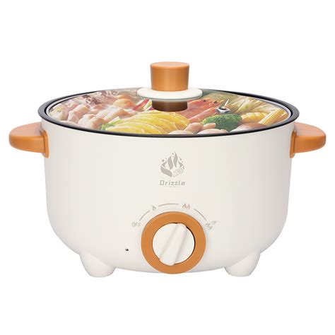 Drizzle 3L Hot Pot Cooker Skillet Multifunction Frying Pan 110V Non Stick Grill Stir Fried