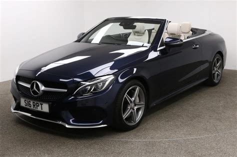 Used 2016 Blue Mercedes Benz C Class Convertible 20 C 300 Amg Line 2d