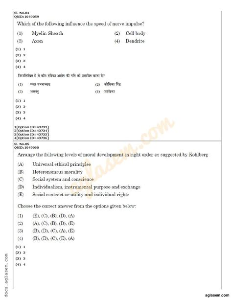 Cuet Pg Psychology Question Paper 2022 Pdf Download Here Aglasem Admission