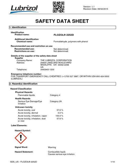 Flozol 2252d Sds Pdf Personal Protective Equipment Toxicity