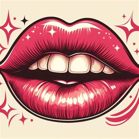 Premium Photo Vector Pinup Style Lip Print