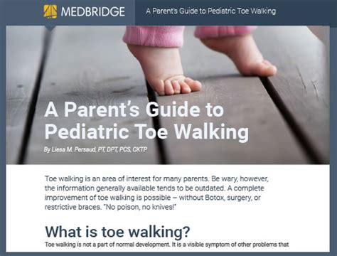 Patient Education A Parents Guide To Pediatric Toe Walking Medbridge