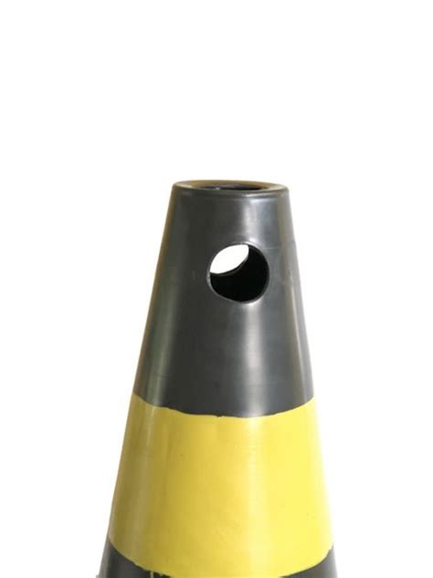 Cone Preto E Amarelo 50 Cm Rígido Plastcor Risco Zero Epi