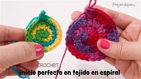 Inicio Perfecto Al Iniciar El Tejido En Espiral A Crochet O Tejidos