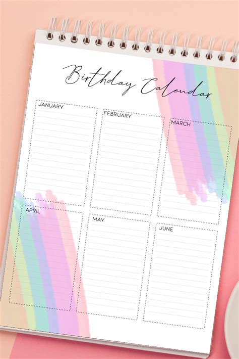 You will receive 1 INSTANT DOWNLOAD PDF file with 2 Birthday Calendar ...