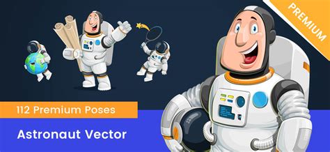 Astronaut Vector Cartoon Character - Vector Characters