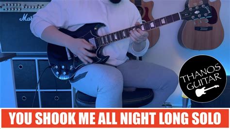 Ac Dc You Shook Me All Night Long Guitar Solo Cover Youtube