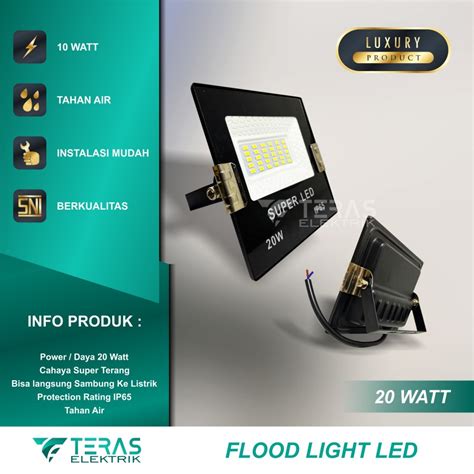 Jual Lampu Sorot Flood Light LED 20 Watt Lampu Tembak 20w Cahaya Terang