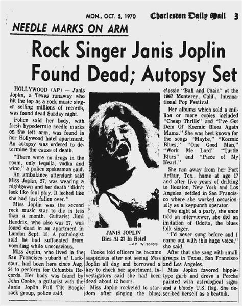 El 5 de octubre de 1970 la prensa anunciaba la desaparición de Janis