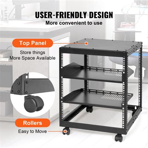 Vevor Vevor 12u Open Frame Server Rack 15 40 Adjustable Depth