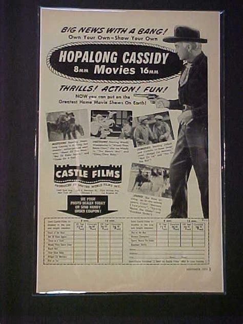 Rare Old Hopalong Cassidy 8mm Film Cowboy Movies Art Print Ad~ Orig Antique 1950 Used New For