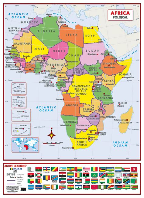 Africa Political Active Learning Wall Map - MapStudio