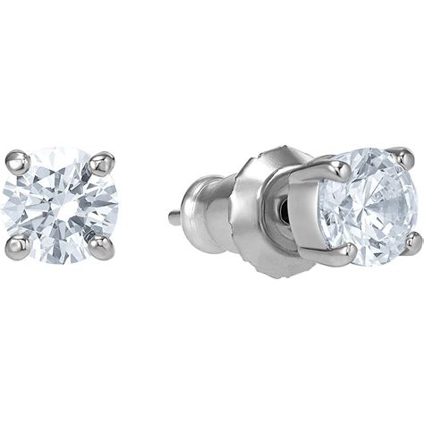 Attract Stud Swarovski Earrings White Crystals Rhodium Plating 5509937