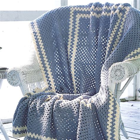 Bernat Blue Afghan Pattern Yarnspirations Easy Granny Square Granny