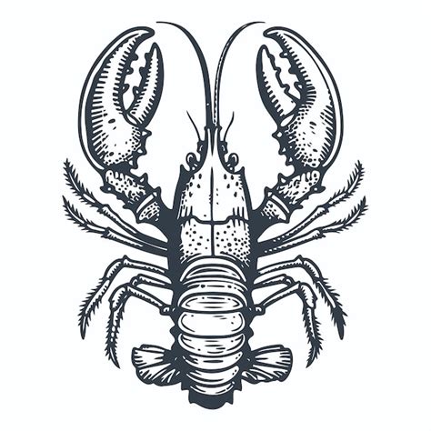 Premium Vector Lobster Vintage Woodcut Drawing Vector