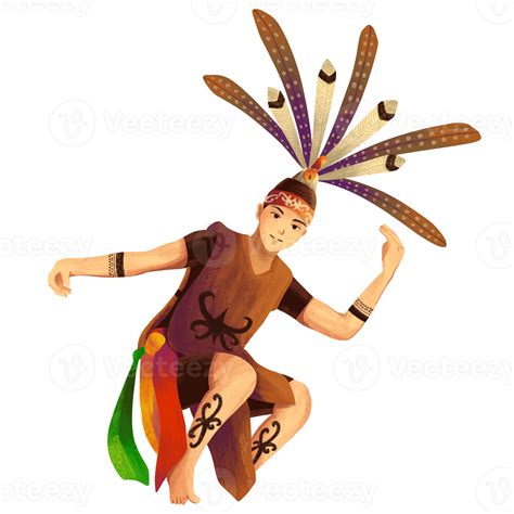 Ethnic Dance Of The Dayak Tribe Of Kalimantan Island Png