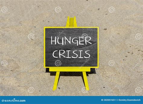 Hunger Crisis Symbol Concept Words Hunger Crisis On Beautiful Black