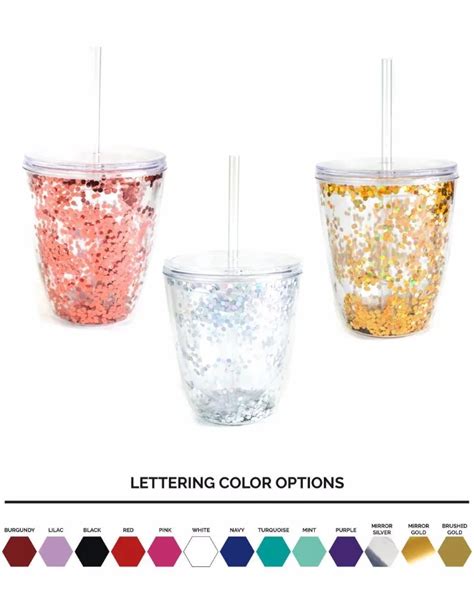 Bpa Free 16oz Confetti Tumbler16oz Clear Plastic Double Wall Tumblers With Glitter Accents