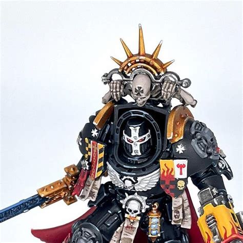 A Warhammer With Two Swords And Armor On It S Back Standing In Front